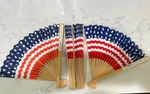 Patriotic Lot Of 4, Us American Flag 50 Star Paper Hand Fans 4TH July Amscan. Fixed Price $36.00.