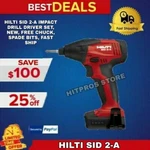 Hilti Sid 2-A Impact Drill Set, Batteries New Spade Bits 9 Pcs Fast Ship. Fixed Price $259.90.