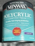 Minwax Clear Polycrylic Water-based 1 Quart Satin. Fixed Price $26.99.