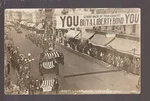 Hartford Wisconsin Rppc C1918 WW1 Liberty Loan Parade Bond Banner Flags Kb. Fixed Price $19.99.