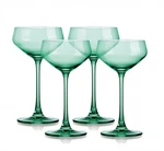 Godinger Sheer Amelia Green Coupe Cocktail 8OZ Crystal Glass 7" Set Of 4 New Nib. Fixed Price $47.44.