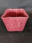 Shawnee Pottery Planter Red Glazed Bamboo 4055 Usa Square Htf. Fixed Price $29.99.