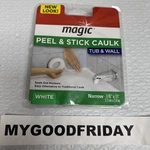 Magic Peel & Stick Caulk Wall White 7/8" X 11' Bathtub Shower Water Seal. Fixed Price $6.99.