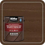 Behr Gal. Padre Brown Semi-transparent Exterior Wood Stain And Sealer ST-105. Fixed Price $39.95.