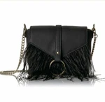 Fix Courtney Ring Feather Cross-body Bag Chain Strap Black Cocktail NWT$79. Fixed Price $19.95.
