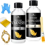 Gold Leaf Gilding Adhesive Kit 2 X 3.5OZ Water-based & Varnish With. Fixed Price $18.95.