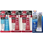 Pack Jb Weld 31314 Hi Temp Red Rtv Silicone Gasket Maker 3OZ + Ultra Grey Cl. Fixed Price $29.99.