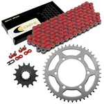 Red Drive Chain And Sprocket Kit For Kawasaki Ninja 250R EX250J 2008-2012. Fixed Price $48.00.