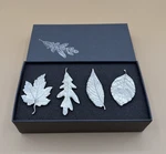 Set Of 4 Vilmain Klinger Pewter Leaf Napkin Rings W/ Original Box. Fixed Price $25.00.
