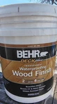 Behr Deckplus 5 Gal Natural Clear Transparent Waterproofing Exterior Wood Finish. Fixed Price $154.95.