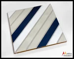 Fireclay Tile Lot Of Grove Custom Motif Blue, White, Beige Box 18. Fixed Price $280.00.