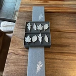 Set Of 8 Vilmain Klinger Pewter Leaf Napkin Rings W/ Original Box. Fixed Price $24.50.