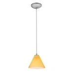 Access Lighting Martini 1-LIGHT Brushed Steel Shaded Pendant W/glass. Fixed Price $19.99.