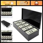 Lockable Black Acrylic Currency Tray - 5 Compartment Cash Organizer & Storage Bo. Fixed Price $119.99.