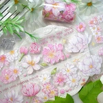 1ROLL Laser Flower Wide Pet Tape, Floral Decorative Transparent Adhesive Cr. Fixed Price $13.98.