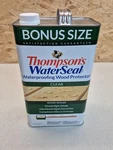 Thompson's Waterproofing Wood Protector Sealer, Clear, 1/2 Gallon. Fixed Price $18.00.