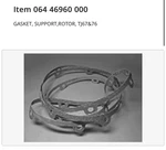 York Gasket Support Rotor TJ67&76 Model 064 46960 000 Hvac Part. Fixed Price $200.00.