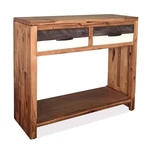 Vidaxl Solid Acacia Wood Console Table With 2 Drawers & Shelf Brown - Modern. Fixed Price $224.99.