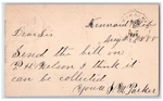 1888 Send Bill Jm Parker Blair Kennard Nebraska Omaha Postal Card. Fixed Price $29.95.