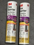2X 3M Fire Barrier Moldable Putty Stix Mp+, Red, 1.45 In 6. Fixed Price $29.00.