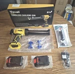 Uaoaii Cordless Caulking Gun W/ 2 Batteries Led Light 4-SPEEDS GN100P. Fixed Price $129.99.
