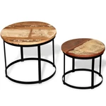 Coffee Table Set 2 Piece Round End Side Solid Wood Mango Vidaxl. Fixed Price $147.99.