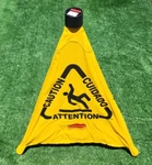 Rubbermaid 20" Commercial Multilingual Caution Pop-up Safety Cone 3-SIDED. Fixed Price $24.95.
