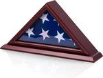 American 3' 5' Flag Display Case Box With Cherry Wood Finish And Clear Glass. Fixed Price $69.99.