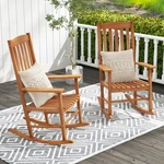 2PCS Patio Rocking Chair W/400LBS Weight Capacity Eucalyptus Wood Porch Rocker. Fixed Price $227.49.