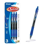 Bazic Optima Blue Retractable Gel Ink Pen With Grip (3 Pack), Box Of 24. Fixed Price $12.99.