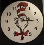 Trend Lab Dr. Seuss Cat In The Hat Round Analog Wood Wall Clock White Red Black. Fixed Price $22.99.