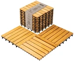 Interlocking Deck Tiles 9.6 Sqft - 10PCS Waterproof Acacia Wood Flooring Tile.... Fixed Price $64.69.