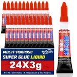 Super Glue Clear Liquid Strong Adhesive Fast Drying Cyanoacrylate - 24 Pack. Fixed Price $13.17.