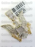 Real 10K Yellow Gold Natural Diamond American Eagle Seal Flag Pendant Charm. Fixed Price $2799.05.