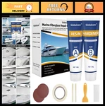Fiberglass Boat Repair Kit - Gel Coat & Epoxy Filler For Holes, Chips, Cracks. Fixed Price $33.99.