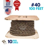 40NP Nickel Plated Roller Chain 100 Ft With Master Links Corrosion Resistant. Fixed Price $248.00.
