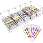 Clear Cash Tray With 300 Currency Wrappers, Acrylic Money Organizer Storage C.... Fixed Price $57.53.