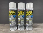 Lot Of 3 Flex White Liquid Rubber Sealant Spray - Stops Leaks All Purpose. Fixed Price $34.95.