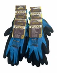 12 Pair Blue Safety Gloves Latex Coated Grip Cut Resistant. Fixed Price $29.99.
