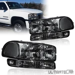 Pair Headlights Smoke Lens Clear Corner Lamps For 1999-07 Gmc Sierra 1500 Yukon. Fixed Price $52.88.