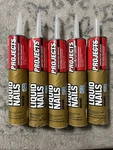 Lot Of 5 Liquid Nails LN-704 Interior Projects Construction Adhesive Cartridges. Fixed Price $14.99.