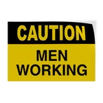 Horizontal Vinyl Stickers Caution Men Working Hazard Sign At Safety. Fixed Price $12.99.