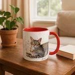 Custom Pet Portrait Drawing Mug, Accent Coffee (11, 15OZ). Fixed Price $30.98.