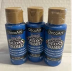 Decoart Americana Gloss Enamels Acrylic Paint (3 Pack) True Blue 2OZ Bottles New. Fixed Price $28.00.