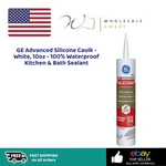 Ge Advanced Silicone Caulk - White, 10OZ 100% Waterproof Kitchen & Bath Sealan. Fixed Price $17.99.
