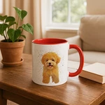 Custom Pet Photo Illustration Mug, Accent Coffee (11, 15OZ). Fixed Price $30.98.