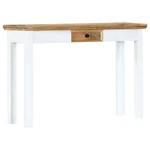 Vidaxl Solid Mango Wood Console/side Table 43.3"X13.7"X29.5", White And Brown,. Fixed Price $135.99.