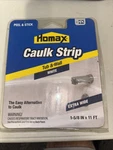 Homax Tub & Wall Caulk Strips 1-5/8" 11' White Peel Stick Extra Wide 34040. Fixed Price $10.00.