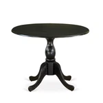 East West Furniture Round Dining Table With Drop Leaves - Black Top.... Fixed Price $193.63.