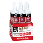 Kwik Seal Plus 10.1 Oz. White Premium Kitchen And Bath Siliconized Caulk (12-PAC. Fixed Price $90.31.